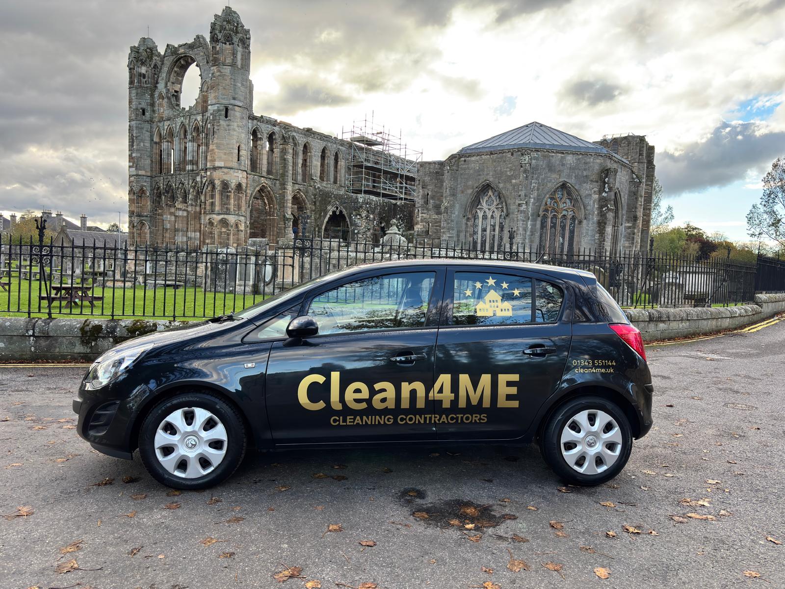 Clean4ME van at historic site — real brand photography